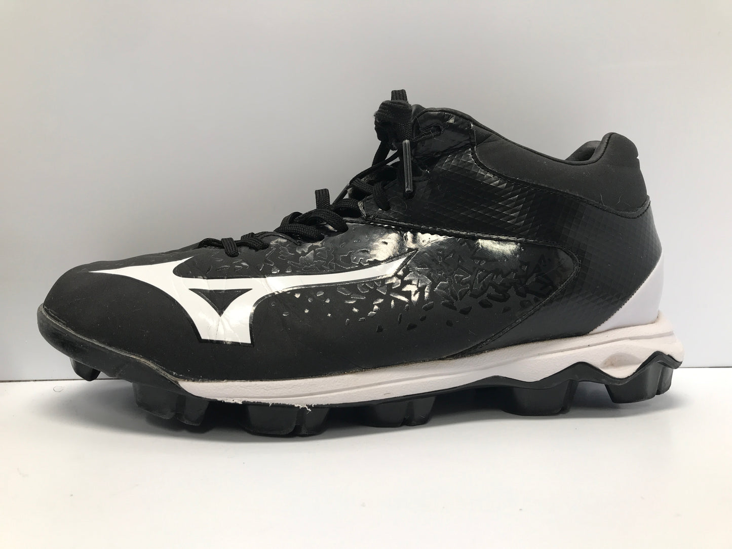Baseball Shoes Cleats Men's Size 8 Mizuno Black White Like New