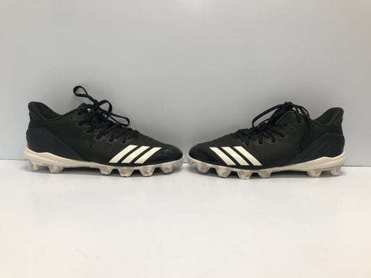 Baseball Shoes Cleats Men's Size 9.5 Adidas Black White