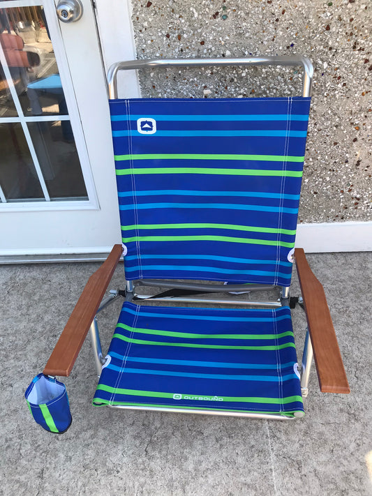 Camping Beach Chair Folding Over Shoulder Strap Outbound Brighton Adjustable High Back Cup Holder