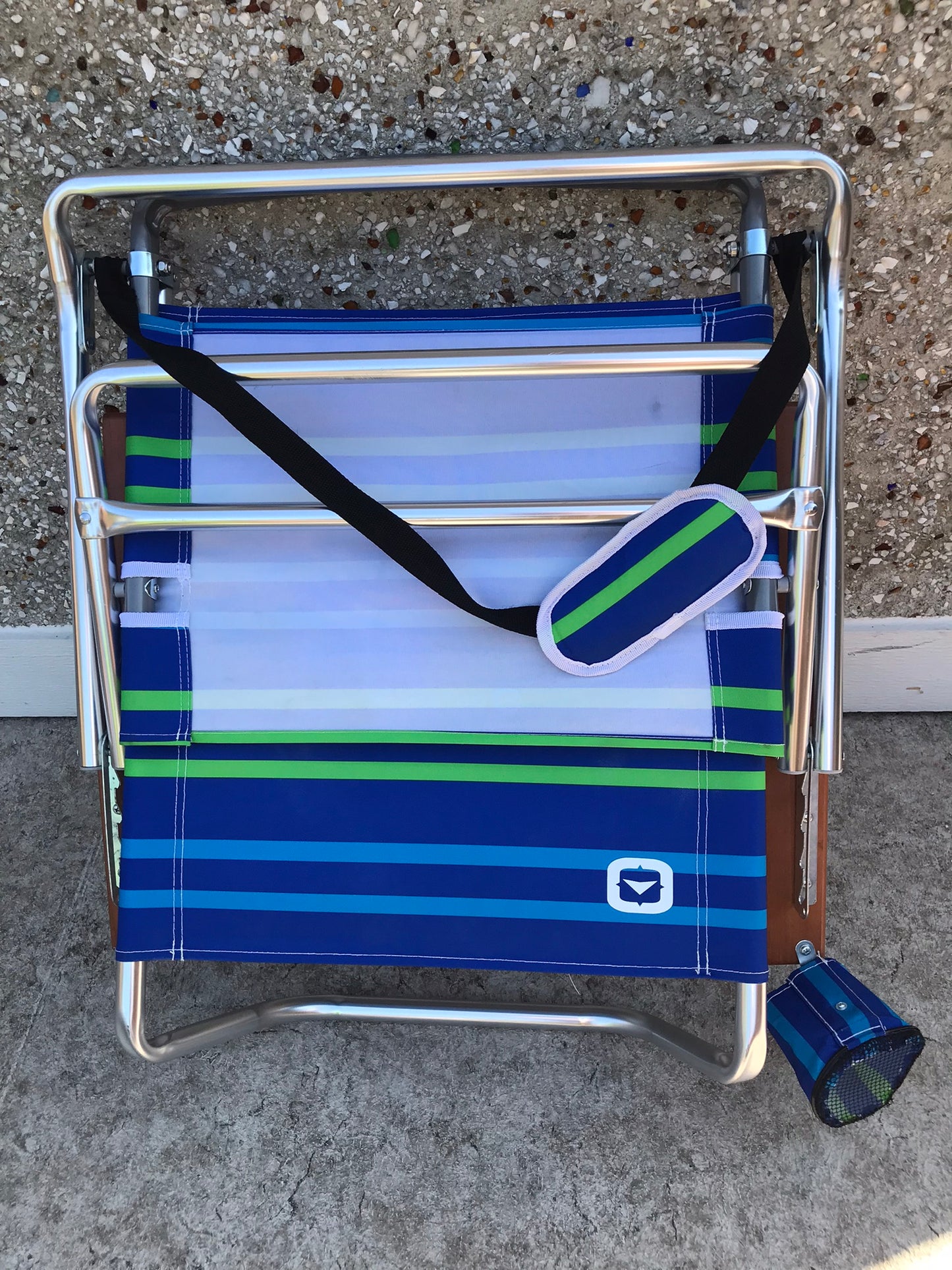 Camping Beach Chair Folding Over Shoulder Strap Outbound Brighton Adjustable High Back Cup Holder