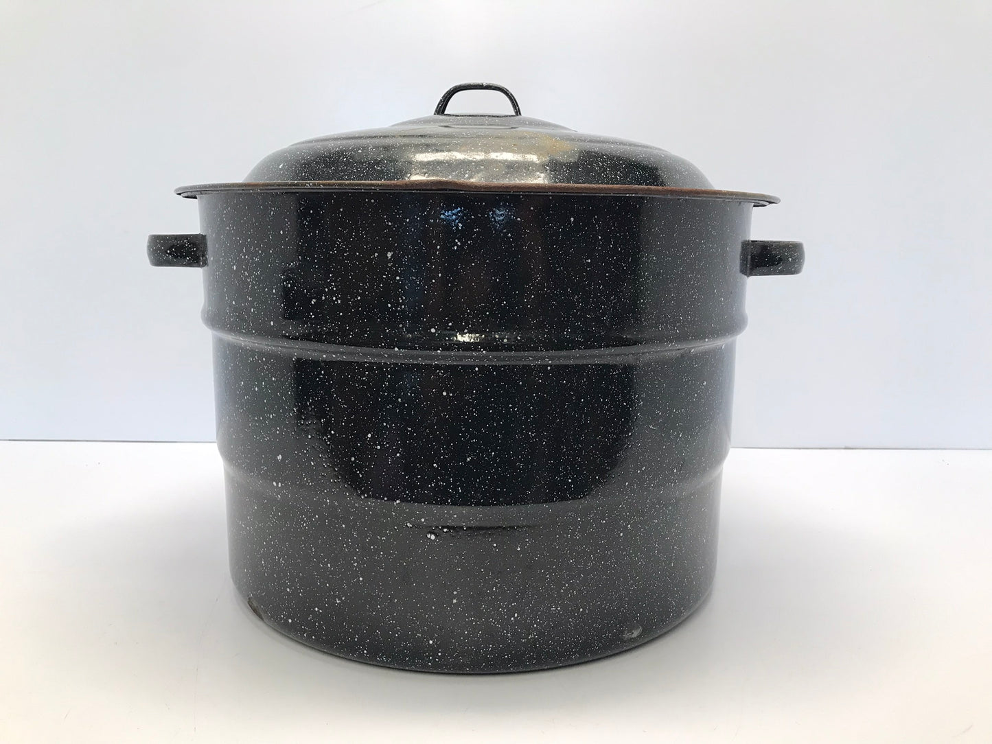 Camping Canning Pot Vintage Enamel Ware With New Canning Rack Inside
