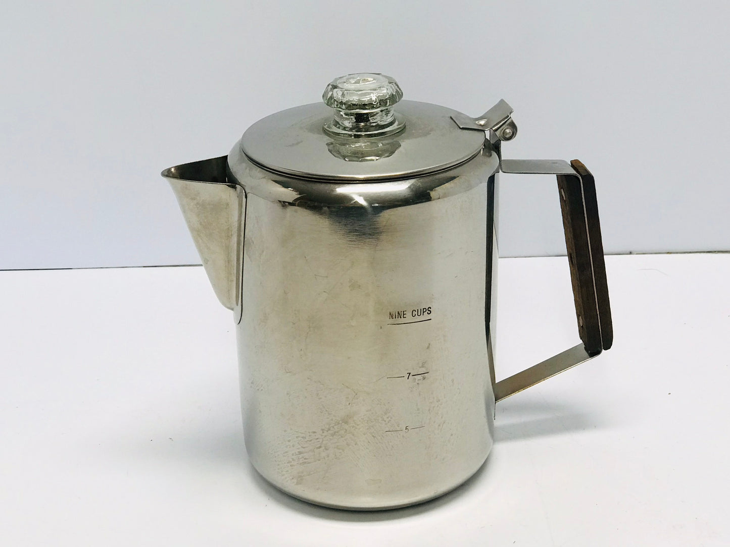 Camping Coffee Pot Perolator 9 cup Stainless Steel Rustproof Fast Heat Up Outdoor Use Excellent As New