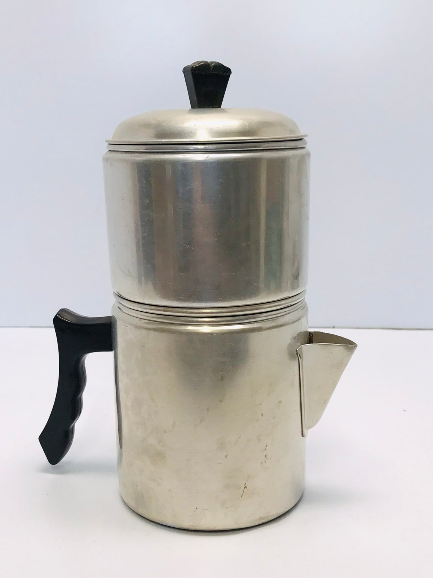 Camping Coffee Pot Perolator Vintage 1960's 4-6 Cup Aluminum Rustproof Fast Heat Up Outdoor Use