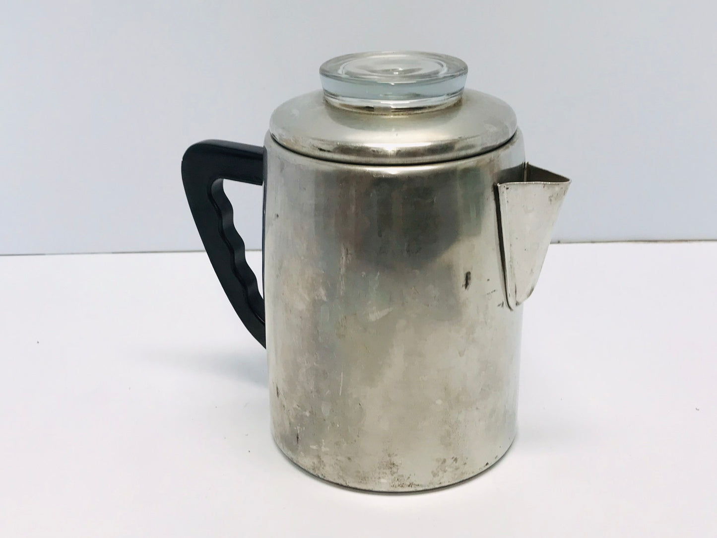 Camping Coffee Pot Perolator Vintage 1960's 4-6 Cup Bakelite Handle Aluminum Rustproof Fast Heat Up Outdoor Use