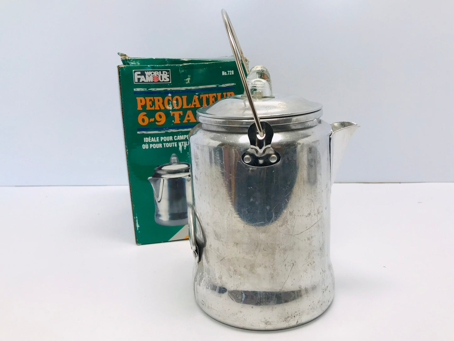 Camping Coffee Pot Perolator World Famous 6-9 cup Aluminum Rustproof Fast Heat Up Outdoor Use