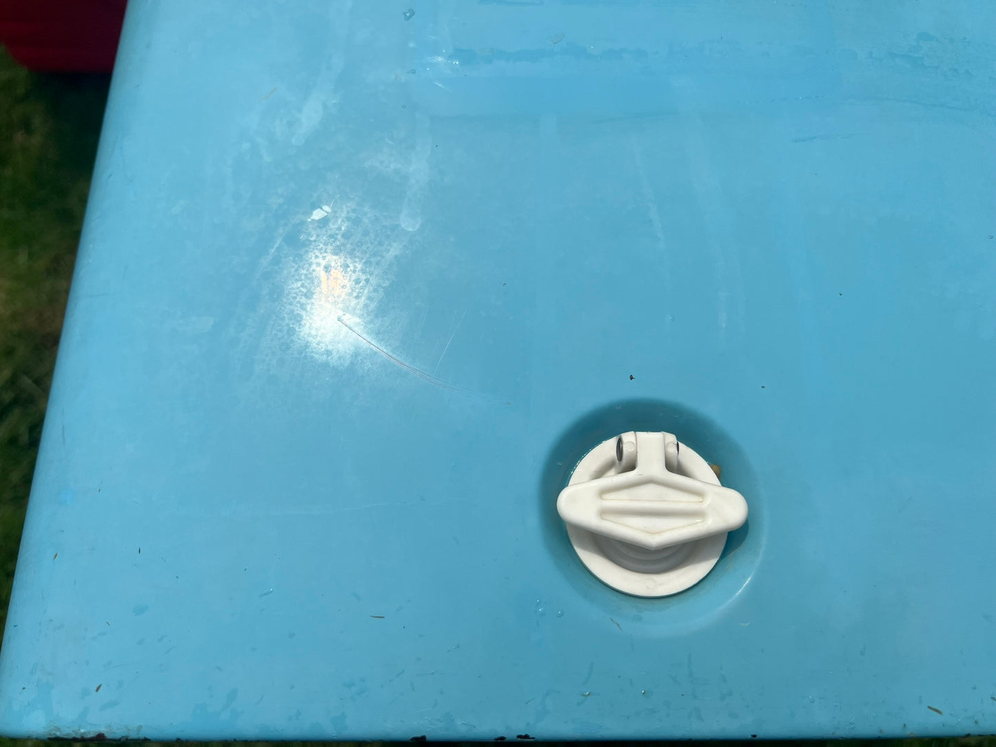 Camping Cooler Vintage 1970s Blue Metal Ice Chest 48 Quarts With Freezer Liner Made In Canada RARE