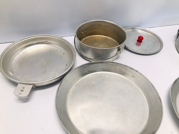 Camping Fishing Heavy Aluminum Camp Pots Dishes All In One Set