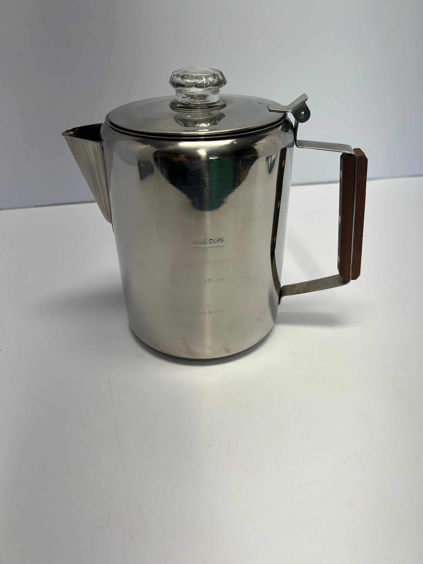 Camping Fishing Stainless 9 CUP Camping Coffee Pot Percolator for Campfire or Stovetop Like New