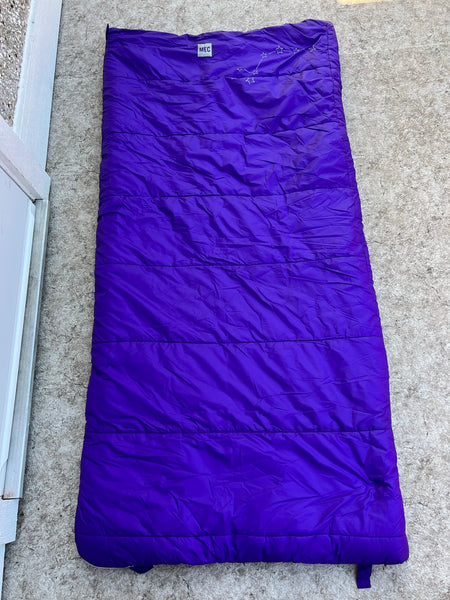 Camping MEC Little Dipper +5C Sleeping Bag  Children to Youths Excellent Condition Purple Grey
