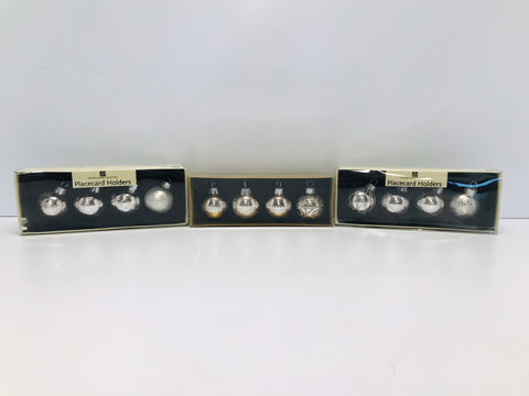 Christmas 12 Ornaments Place Card Holders Flat Bottom Glitz Glam New In Box