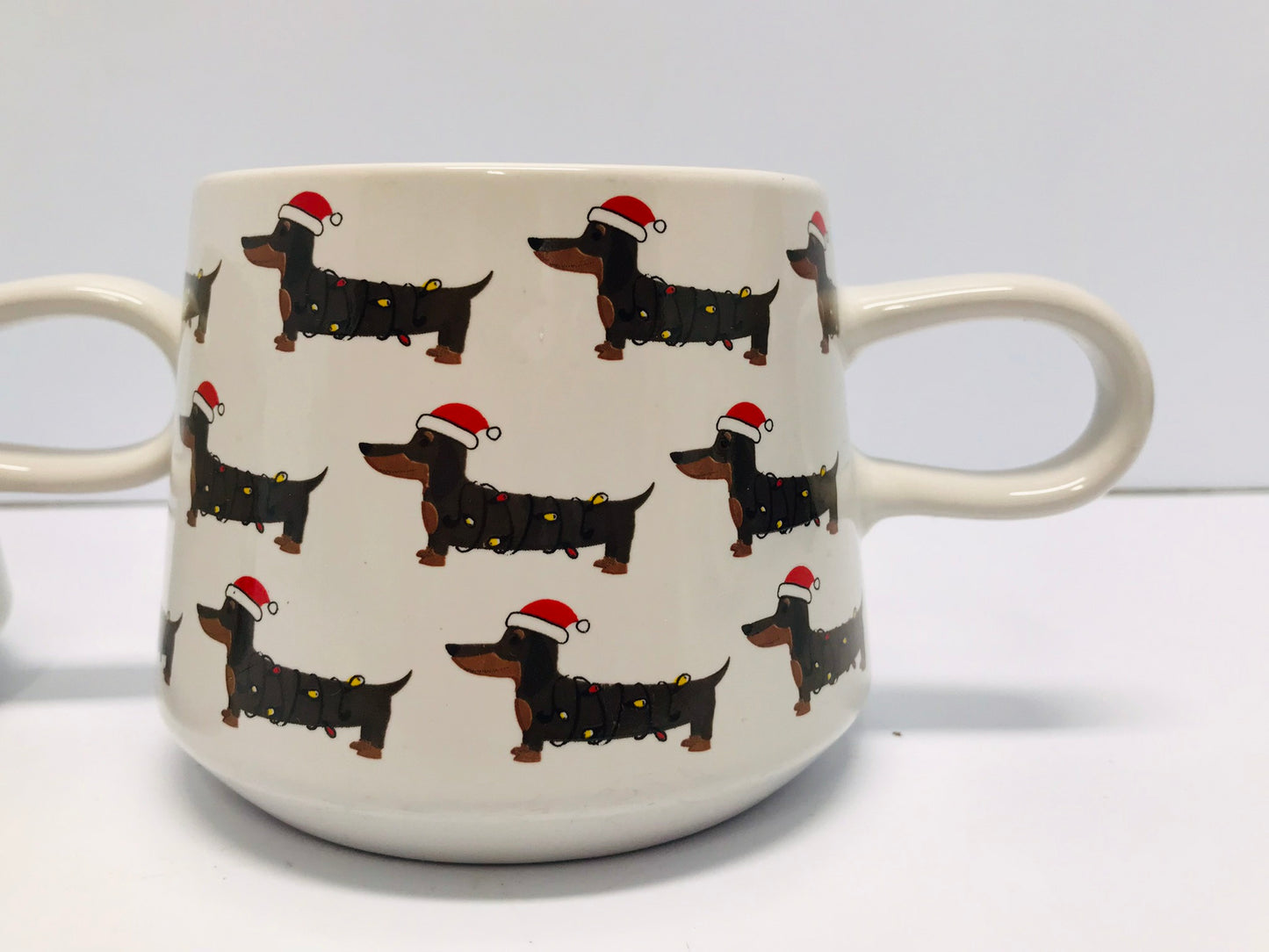 Christmas Cheer With Set of 3 Dachshund Through The Christmas Snow Coffee Hot Chocolate Tea Mugs Adorable