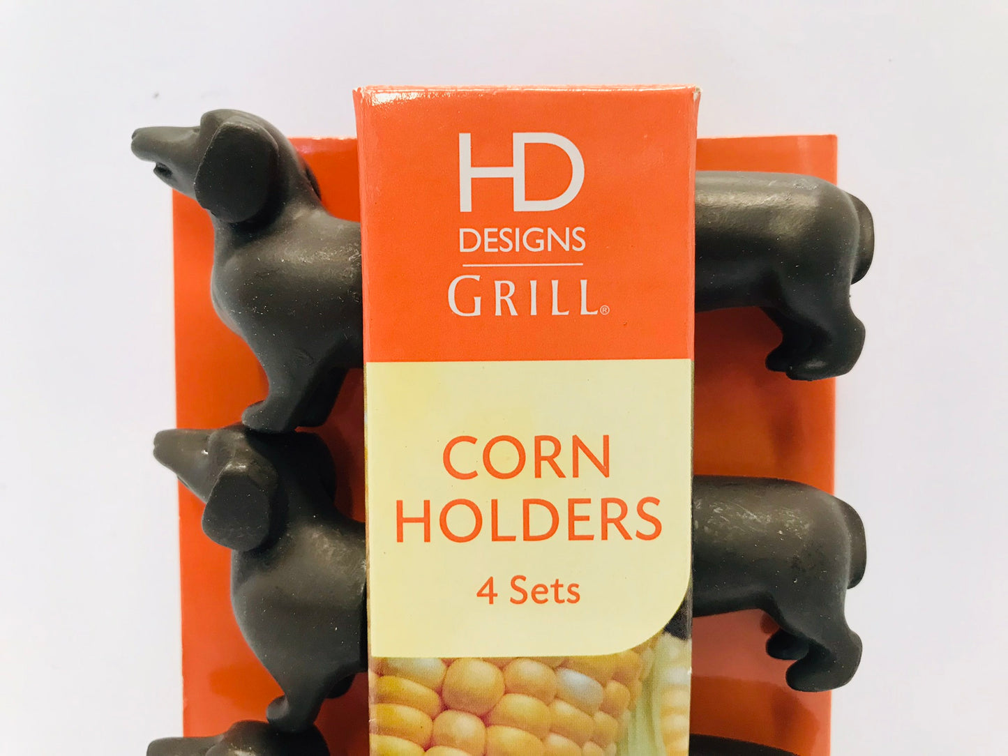 Dachshundy Dog New Set Corn Cobb Holder Sets Stainless Steel Rare