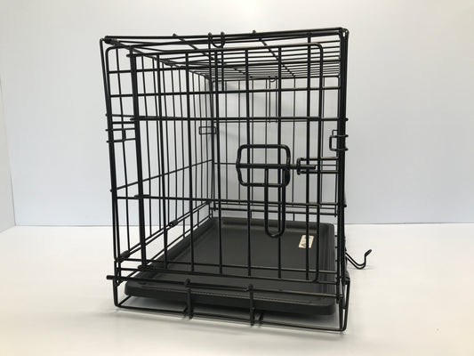 Dog Puppy Cat Small Folding Metal Crate Kennel 15x17x12 inch With Tray Like New