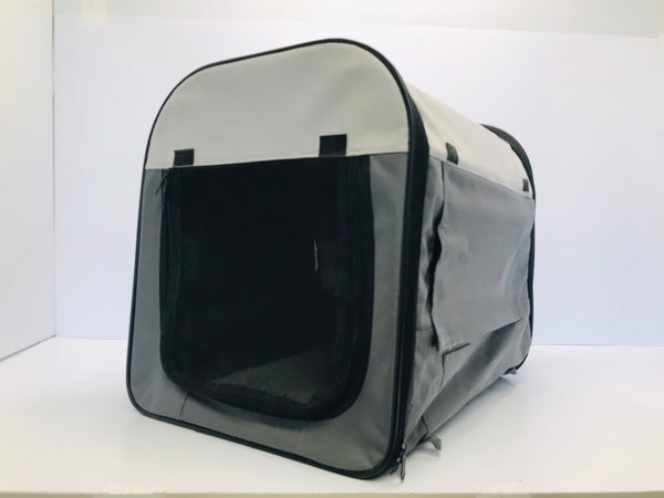 Dogit Soft Dog Cat Pet Crate Small 17x16x14 Folds Flat and Fits In Its Bag Grey Tan Like New Used One Day