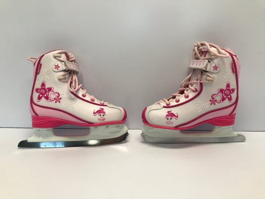 Figure Skates Child Size 2 CCM Soft Skates Pink White Excellent