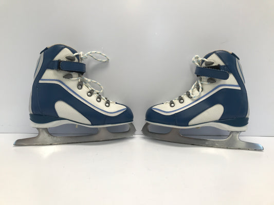 Figure Skates Ladies Size 7 Soft Skates Blue White Like New