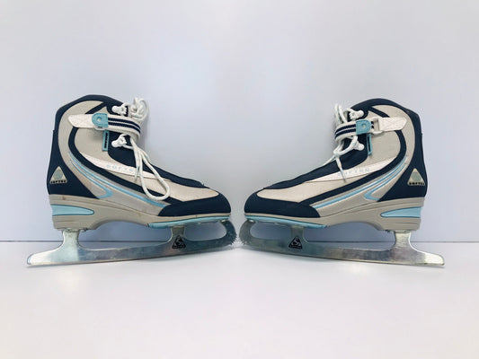 Figure Skates Ladies Size 8 Jackson Softec Soft Padded Skates Blue Grey New Demo Model