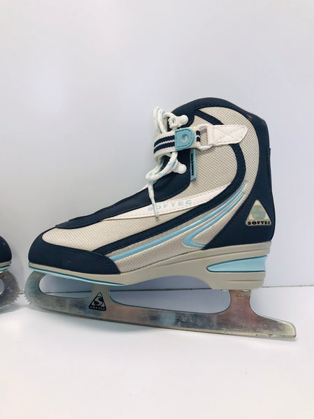 Figure Skates Ladies Size 8 Jackson Softec Soft Padded Skates Blue Grey New Demo Model
