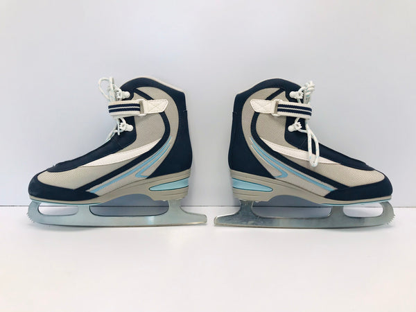 Figure Skates Ladies Size 8 Jackson Softec Soft Padded Skates Blue Grey New Demo Model