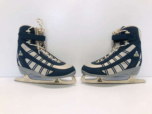 Figure Skates Ladies Size 8 Soft Skates Denim Blue Grey