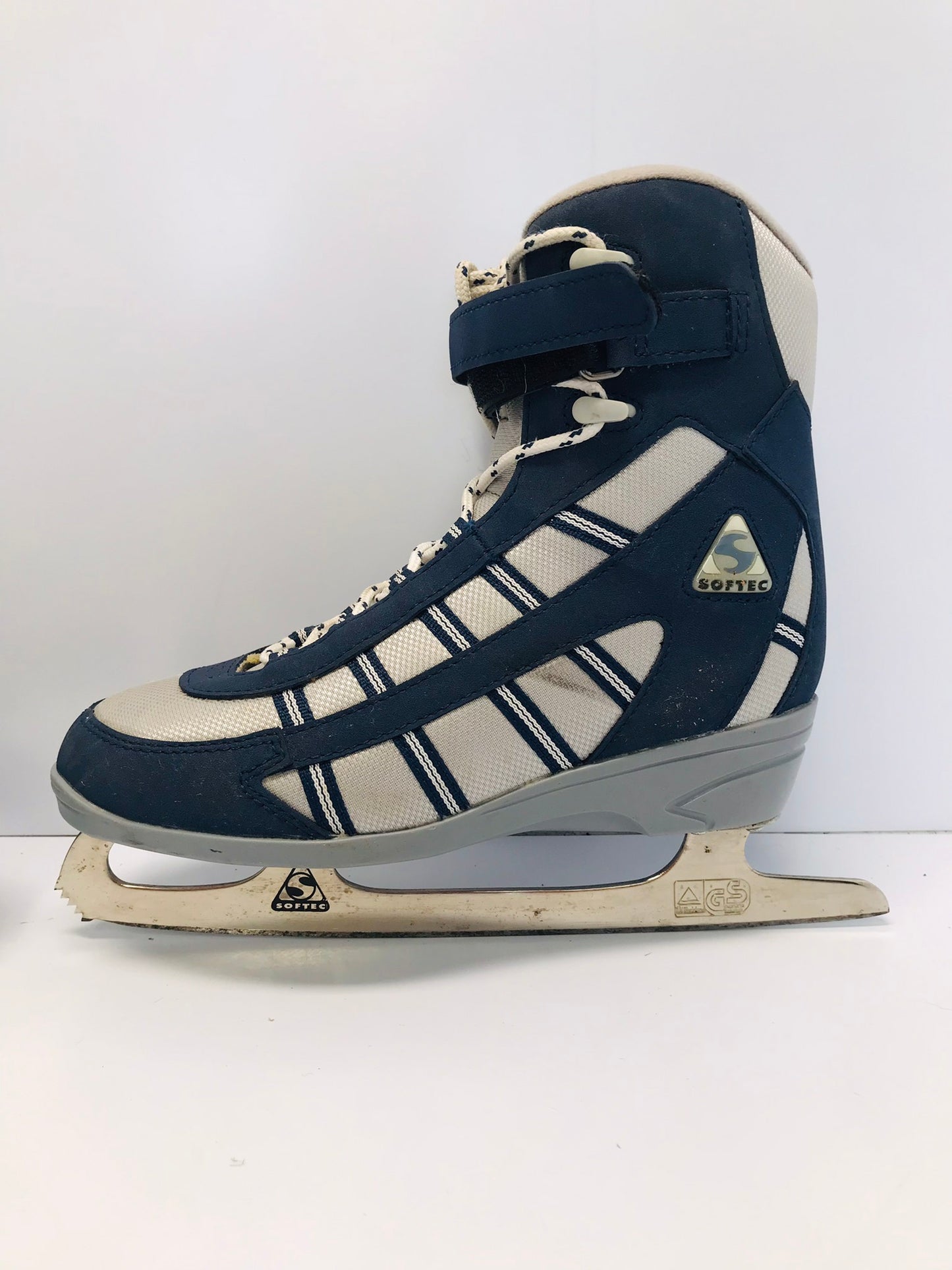 Figure Skates Ladies Size 8 Soft Skates Denim Blue Grey