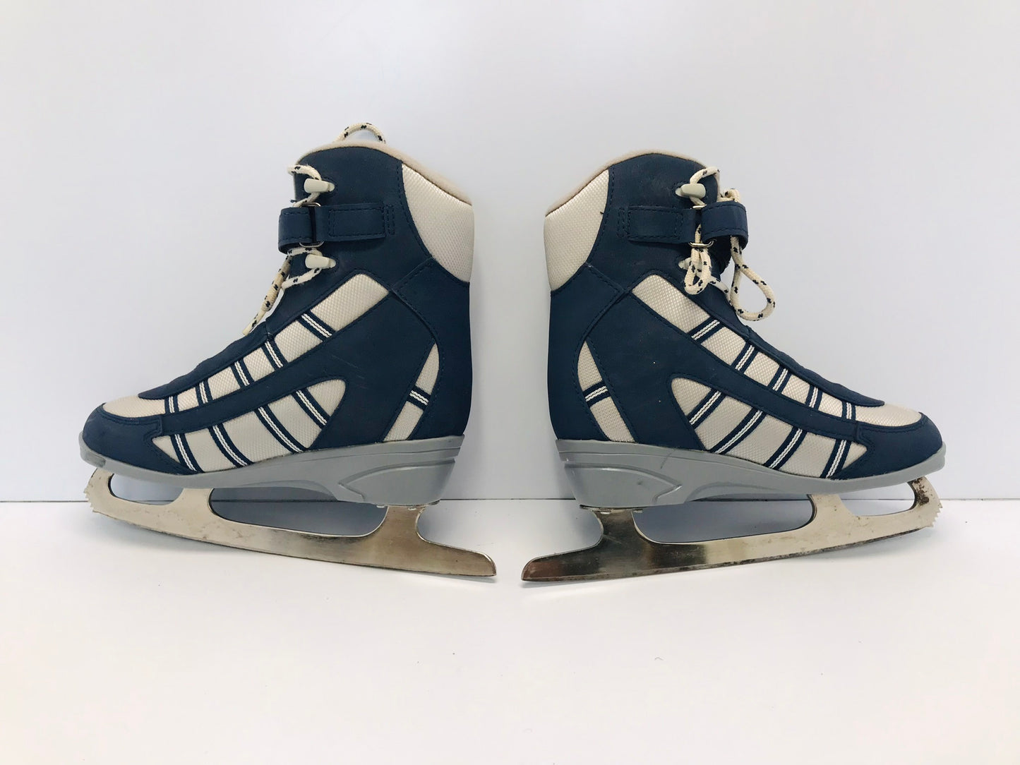 Figure Skates Ladies Size 8 Soft Skates Denim Blue Grey