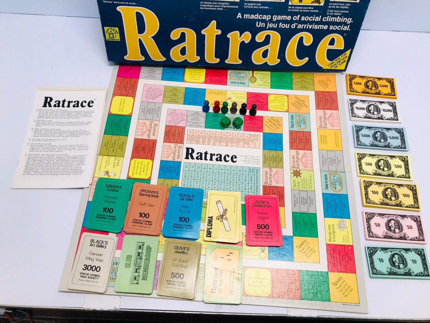 Game 1974 Rat Race Vintage House Of Board Games Waddington Complete Rare