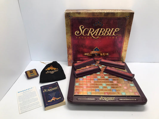 Game 1998 Scrabble 50th Anniversary Turntable Board Vintage Complete 2 Letters Were Replaced Rare