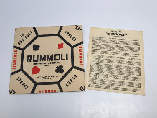 Game Vintage 1940's Old Original Rummoli Game With Instructions