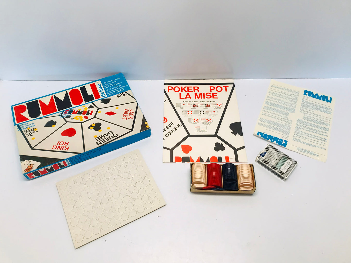 Game Vintage Deluxe Rummoli Party Card Set Like New RARE