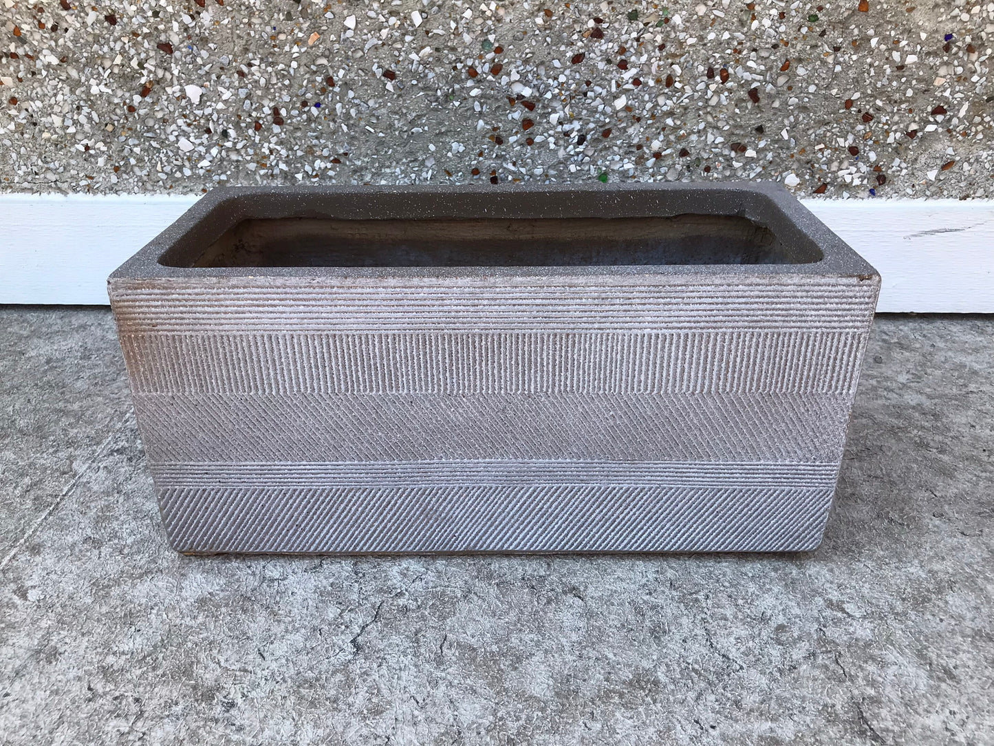 Garden Plant Box Flower Pot Thin Cement Style With Holes In Bottom 20x9x9 inch