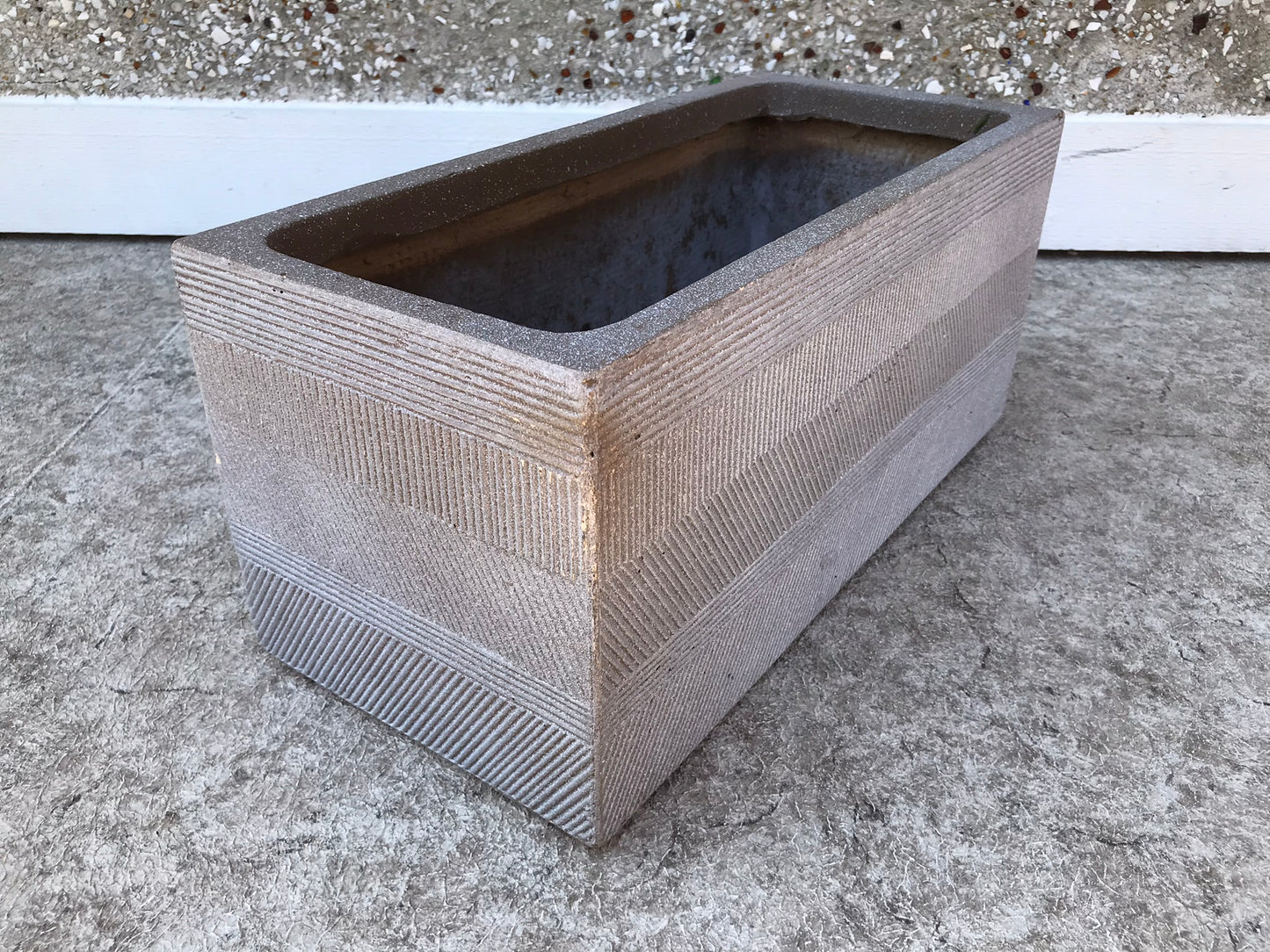 Garden Plant Box Flower Pot Thin Cement Style With Holes In Bottom 20x9x9 inch