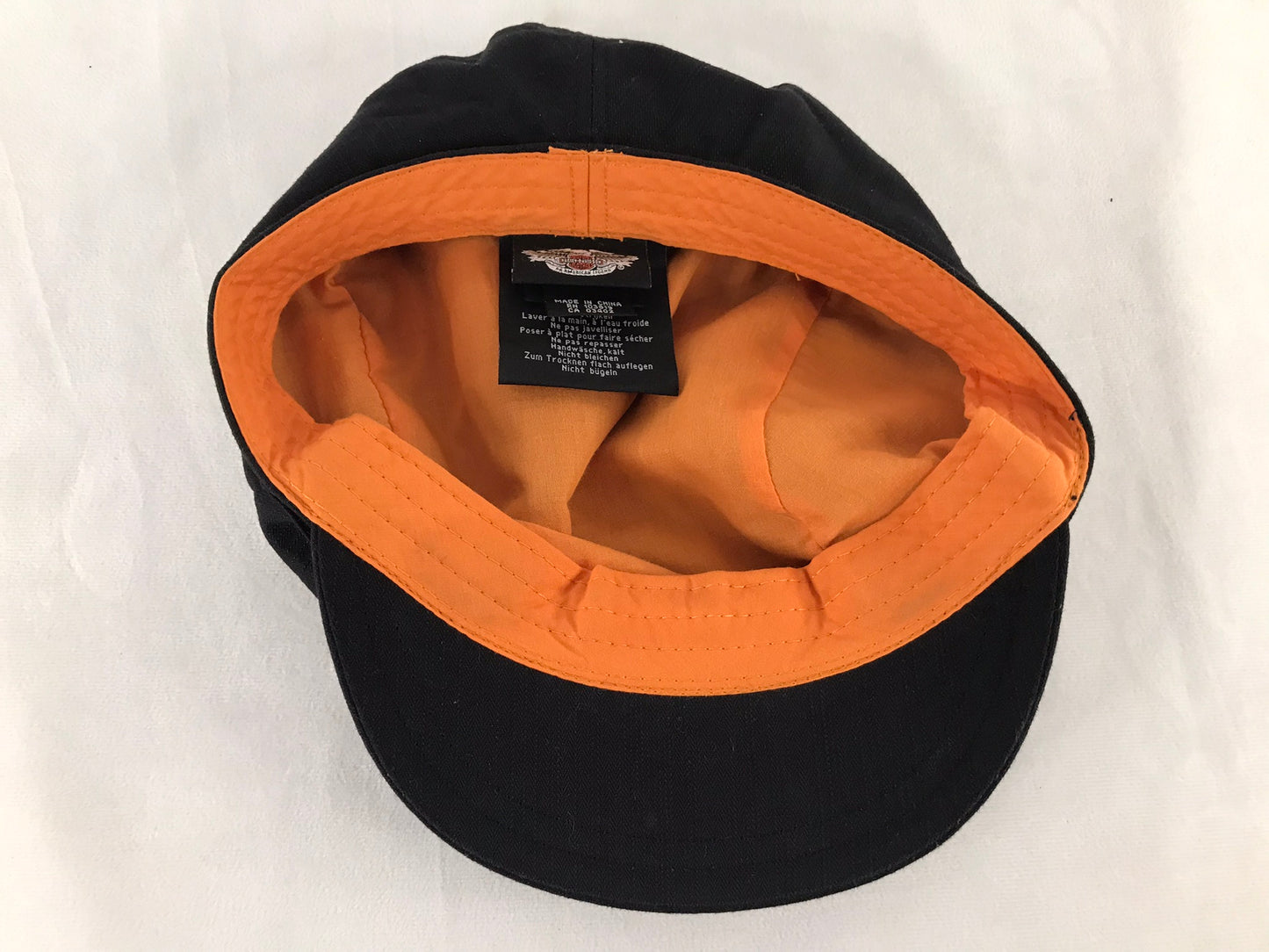 Harley Davidson Ladies Baseball Hat Cap Size Medium Black Orange