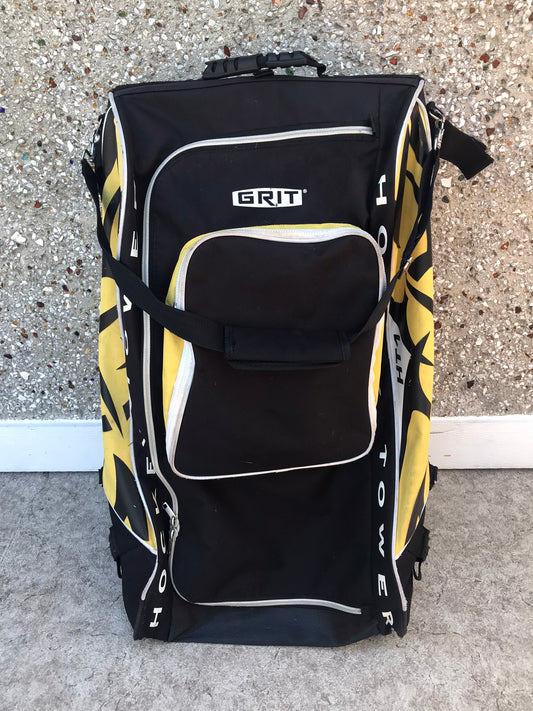 Hockey Bag Junior Child Size On Wheels Grit Minor Wear Black Yellow