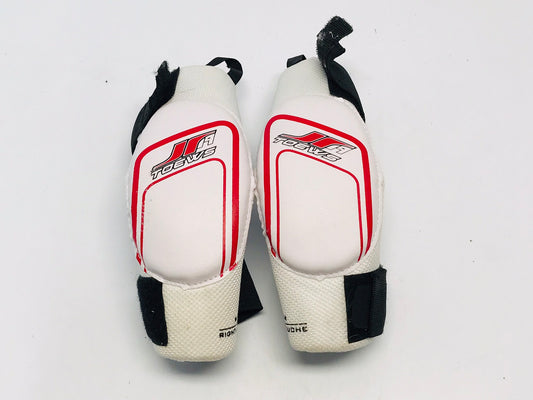 Hockey Elbow Pads Child Size Junior Medium Age 7-9 Bauer White Red Soft For All Sports Like New