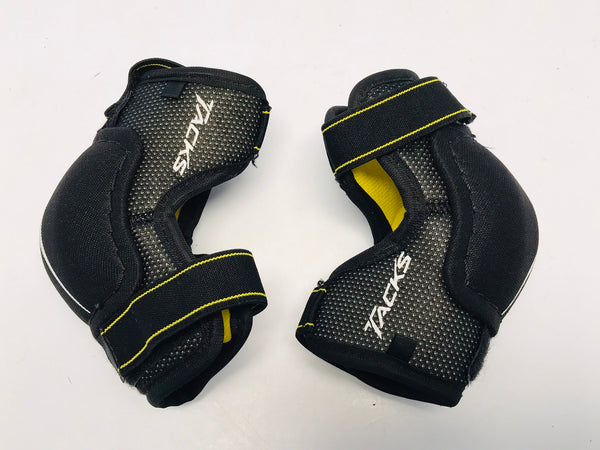 Hockey Elbow Pads Child Size Y Large Age 5-6 CCM Tacks Black Yellow New Demo Model