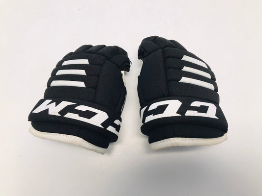 Hockey Gloves Child Size  8 Inch Age 4-5 CCM Tacks Black White Excellent