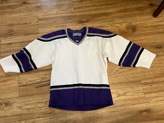 Hockey Jersey Child Size Junior Medium 6-8 White Purple