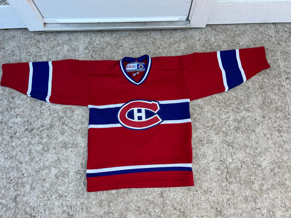 Hockey Jersey Child Size Large 10-12 Vintage CCM Montreal Canadiens Red Blue Excellent