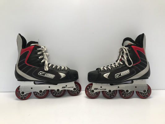 Hockey Roller Hockey Skates Men's Size 11.5 Shoe  10 Skate size Bauer Rubber Wheels Like New