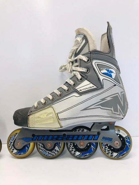 Hockey Roller Hockey Skates Youth Child Size 5 Excellent Mission Rubber Wheels