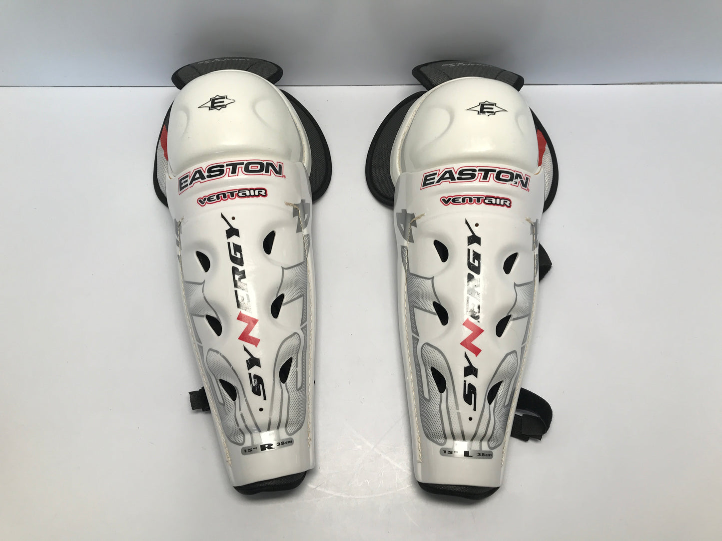 Hockey Shin Pads Men's 15inch Eastern Synergy White Grey Excellent