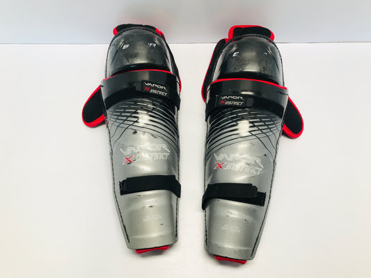 Hockey Shin Pads Men's Size 16 inch Senior Bauer Vapor X Instinct WIth Liner + Calf Wrap Black Grey Red