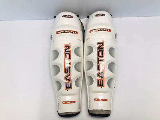 Hockey Shin Pads Men's size 16 inch Easton White Grey Orange Excellent