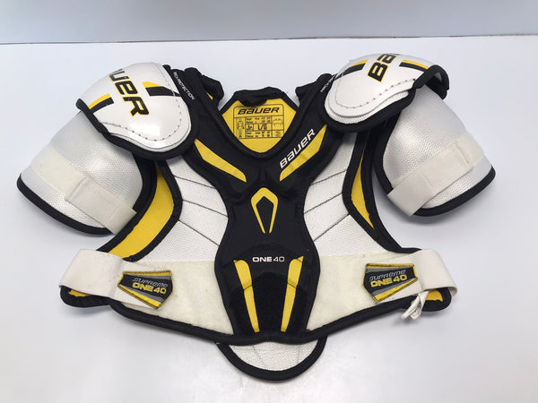 Hockey Shoulder Chest Pad Child Size Junior Large 10-12 Bauer Supreme One40 Black White Yellow Outstanding Quality Like New
