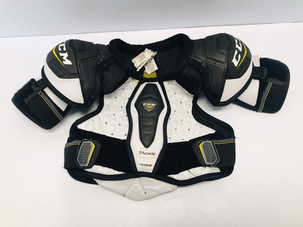 Hockey Shoulder Chest Pad Child Size Youth x Large Age 6-7 CCM Tacks Black Yellow White Excellent