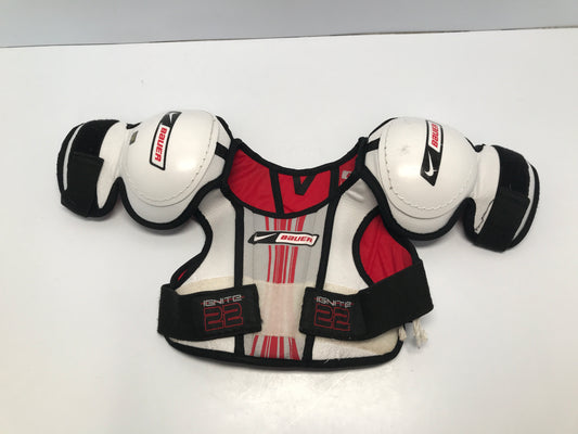 Hockey Shoulder Chest Pad Child Youth Size Large Age 5-6 Bauer White Red Grey Black