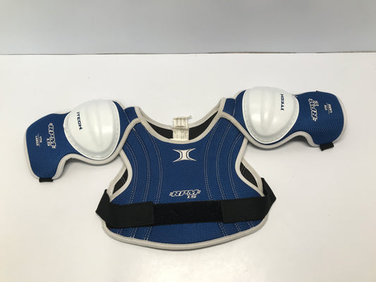 Hockey Shoulder Chest Pad Child Youth Size Large Age 5-6 Itech Blue White