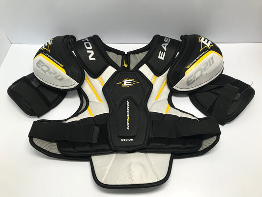 Hockey Shoulder Chest Pad Men's Senior Size Medium Eastern Synergy Black White Yellow Excellent