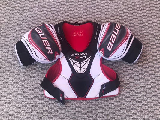 Hockey Shoulder Chest Pad Men's Size Small Bauer Vapor X60 White Red Black